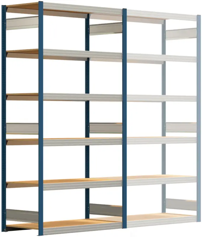 Regalwerk BERT Großfachregal 250 6 Grundfeld 2500 x 1285 x 600 mm - RAL 5010 Beliebt