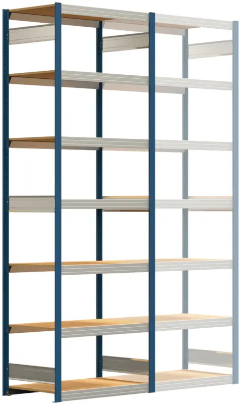 Ausverkauf Regalwerk BERT Großfachregal 250 7 Grundfeld 3000 x 1005 x 600 mm - RAL 5010