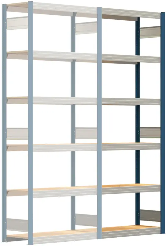 Neue Ware Regalwerk BERT Großfachregal 250 6 Anbaufeld 2500 x 1005 x 400 mm - RAL 5010