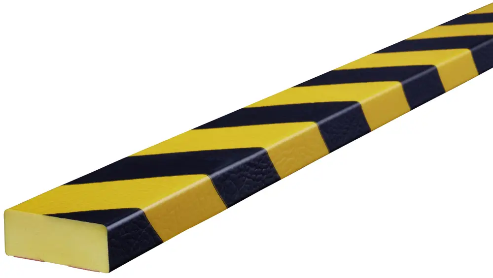 Knuffi Wandschutz Profil Typ D 50 x 20 mm gelb schwarz PU - 1,00 m Standard Garantierte Lieferung