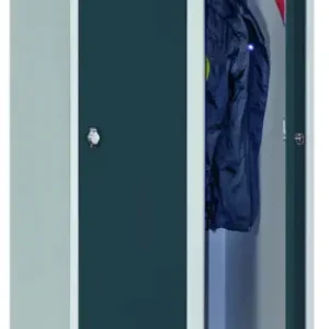 Zertifiziert Pavoy Spind mit Füßen 1850 x 600 x 500 mm - 2 Abteile mit Drehriegel - RAL 7035 7016