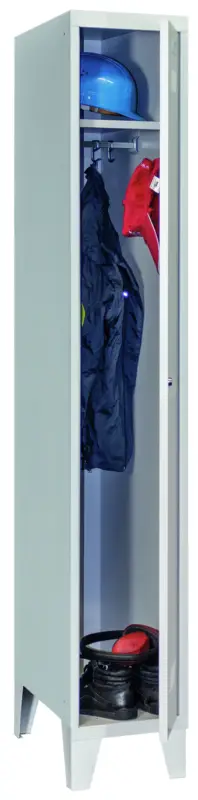 Neuheit Pavoy Spind mit Füßen 1850 x 300 x 500 mm - 1 Abteil mit Zylinderschloss - RAL 7035