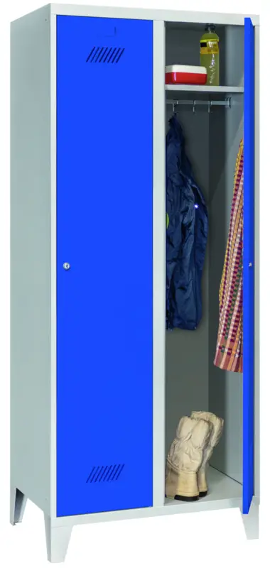Neue Kollektion Pavoy Spind mit Füßen 1850 x 800 x 500 mm - 2 Abteile mit Zylinderschloss - RAL 7035 5010