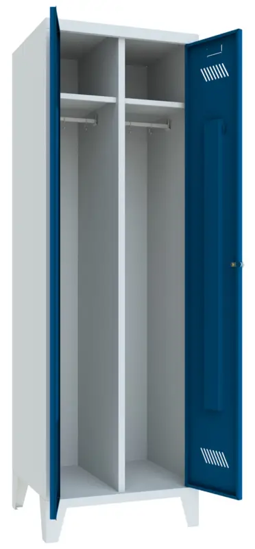 Sichere Zahlung Pavoy Spind mit Füßen 1850 x 600 x 500 mm - 1 Doppel-Abteil mit Zylinderschloss - RAL 7035 5010