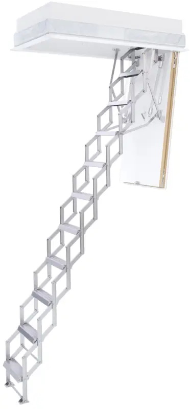 Roto Scherentreppe Aluminium Exklusiv Raumhöhe 220 - 250 cm Rohbaumaß 140 x 70 cm Mega-Angebot