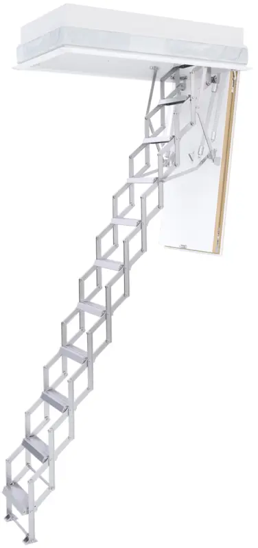 Markenprodukt Roto Scherentreppe Aluminium Ecco Raumhöhe 225 - 275 cm Rohbaumaß 120 x 60 cm