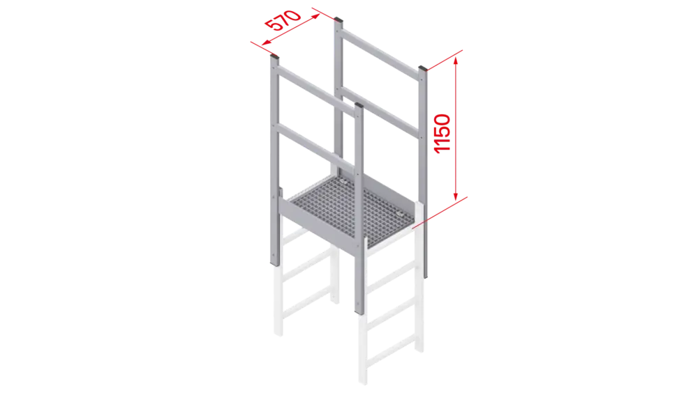 Sonderangebot Hymer Steigleiter Stahl Ausstieg mit Übergang - 1000 mm