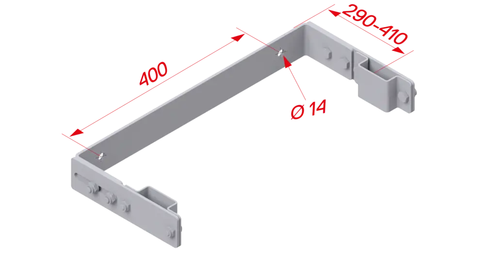 Bestseller Hymer Steigleiter Stahl Wandhalter U-Form verstellbar 290 - 410 mm