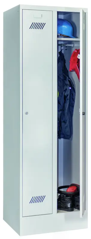 Direkt Vom Hersteller Pavoy Spind mit Sockel 1850 x 600 x 500 mm - 2 Abteile mit Zylinderschloss - RAL 7035