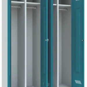 Versand Am Gleichen Tag Pavoy Spind mit Sockel 1850 x 1170 x 500 mm - 2 Doppel-Abteile mit Drehriegel - RAL 7035 5012