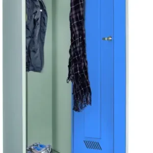 Bestpreis Pavoy Spind mit Sitzbank PVC weiß 2150 x 800 x 500 mm - 2 Abteile mit Zylinderschloss - RAL 7035 5012
