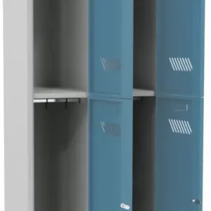 Begrenztes Angebot Pavoy Schließfach Spind mit Füßen 1850 x 600 x 500 mm - 4 Abteile mit Drehriegel - RAL 7035 5012