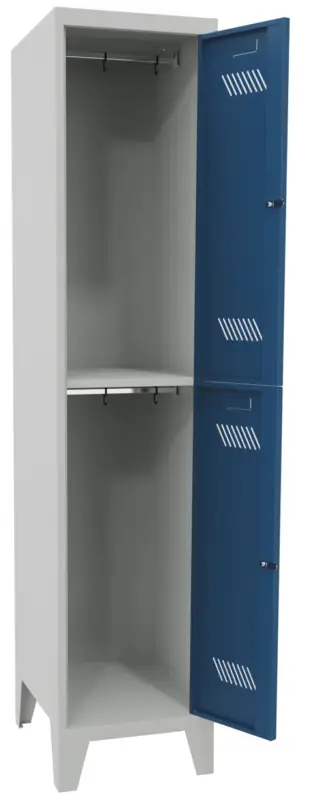 Super-Preis Pavoy Schließfach Spind mit Füßen 1850 x 400 x 500 mm - 2 Abteile mit Drehriegel - RAL 7035 5012
