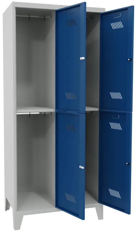 Solange Der Vorrat Reicht Pavoy Schließfach Spind mit Füßen 1850 x 800 x 500 mm - 4 Abteile mit Drehriegel - RAL 7035 5010