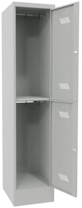 Nur Für Kurze Zeit Pavoy Schließfach Spind mit Sockel 1850 x 400 x 500 mm - 2 Abteile mit Drehriegel - RAL 7035