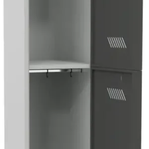 Echt Pavoy Schließfach Spind mit Sockel 1850 x 400 x 500 mm - 2 Abteile mit Drehriegel - RAL 7035 7016