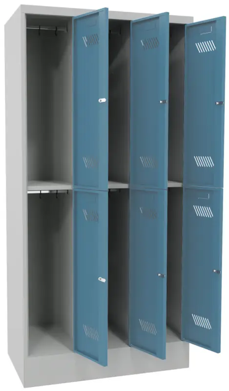 Meistverkauft Pavoy Schließfach Spind mit Sockel 1850 x 900 x 500 mm - 6 Abteile mit Zylinderschloss - RAL 7035 5012