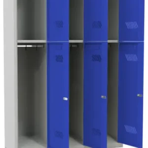 Sofort Bestellen Pavoy Schließfach Spind mit Sitzbank PVC weiß 2150 x 1200 x 500 mm - 6 Abteile mit Drehriegel - RAL 7035 5010