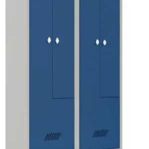 Sichere Zahlung Pavoy Z-Spind mit Sitzbank PVC weiß 2150 x 800 x 500 mm - 4 Abteile mit Drehriegel - RAL 7035 5010