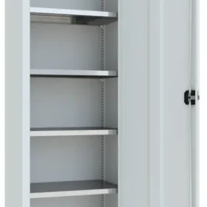 Bestseller Pavoy Flügeltürenschrank mit Vollblechtür 1950 x 640 x 400 mm - 4 Fachböden verzinkt - RAL 7035