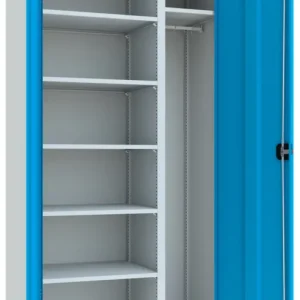 Angebot Pavoy Putzmittelschrank mit Vollblechtüren 1950 x 1000 x 600 mm - 5 Fachböden pulverbeschichtet - RAL 7035 5012