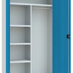 Zertifiziert Pavoy Putzmittelschrank mit Vollblechtüren 1950 x 1000 x 600 mm - 3 Fachböden pulverbeschichtet - RAL 7033 5012