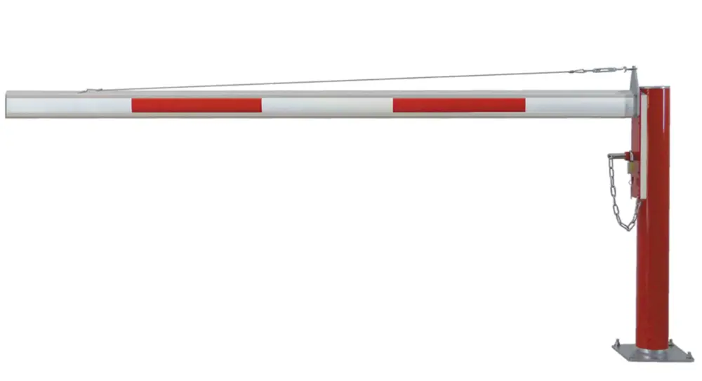 Mannus Drehschranke WES 125 rot weiß mit Sperrbalken 3,50 m - mit Vorhangschloss Must-Have