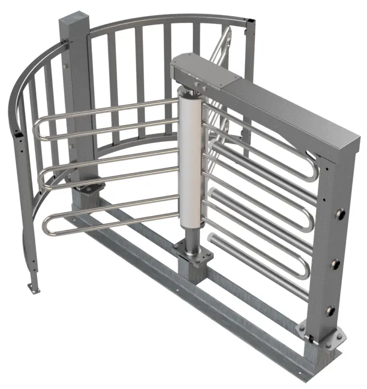 Mannus Drehkreuz DK 13 Höhe 1,10 m Durchgangsbreite 0,70 m - zum Überpfastern mit Profilzylinder Begrenztes Angebot
