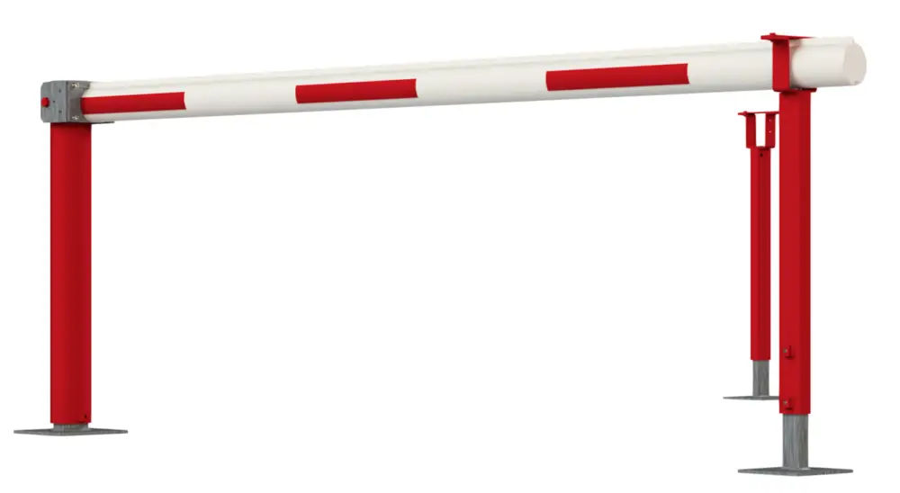 Mega-Angebot Mannus Kardansperre WES 215 rot weiß mit 2 Auflagestützen 3,50 m - mit Vorhangschloss