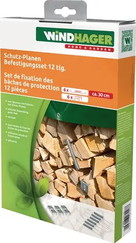 Versand Am Gleichen Tag WINDHAGER Schutzplanen Befestigungsset 6 Spannfedern und 6 Holzkrallen L.30cm - 7028