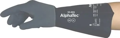 ANSELL Chemiehandschuh AlphaTec 53-001 Gr.10 grau / schwarz EN 388 EN 374 EN 407 PSA III - 53-001-10 Aktuell