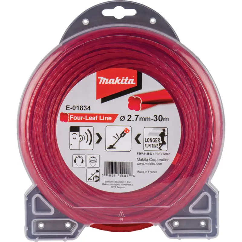 Saisonangebot Makita Mähfaden Four-Leaf Rot 30 m Ø 2,7 mm - E-01834