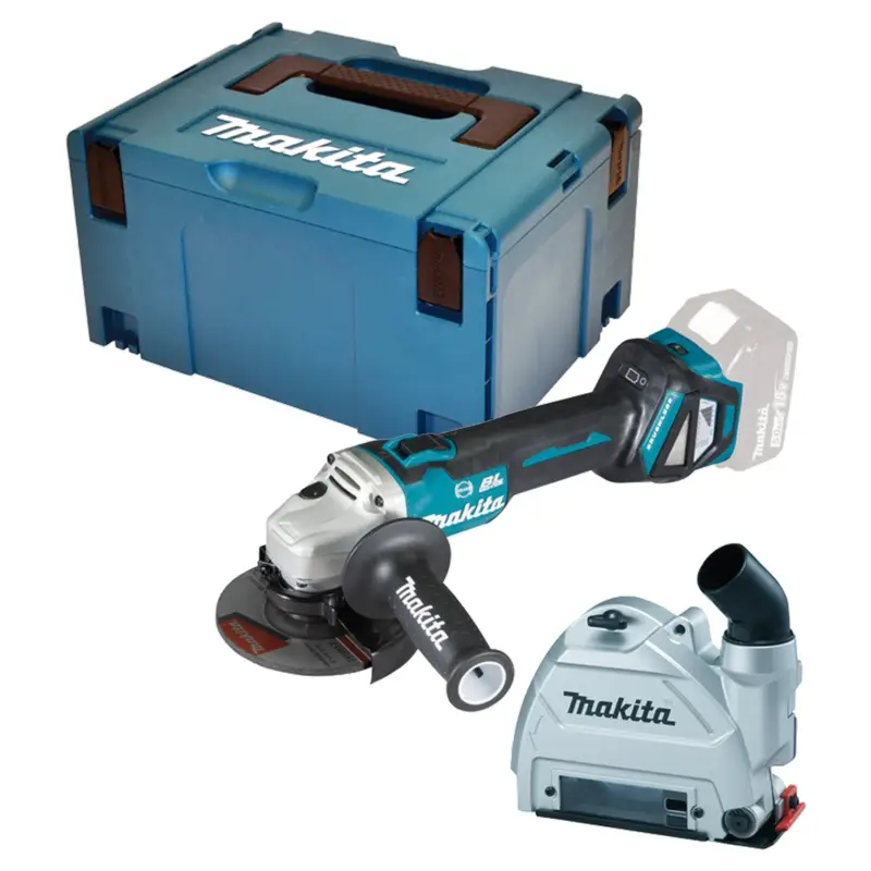 Schneller Versand Makita DGA514ZJU1 Akku-Winkelschleifer Ø 125 mm 18 V Solo mit Bluetooth und Absaughaube im Makpac