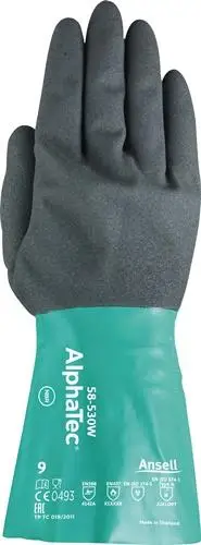 ANSELL Chemiehandschuh AlphaTec Gr.9 grün / grau EN 388 EN 374 EN 1149 Kat.III - 58-530W-9 Schnäppchen