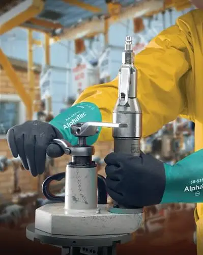 Preisreduziert ANSELL Chemiehandschuh AlphaTec Gr.10 grün / grau EN 388 EN 374 EN 1149 Kat.III - 58-535W-10