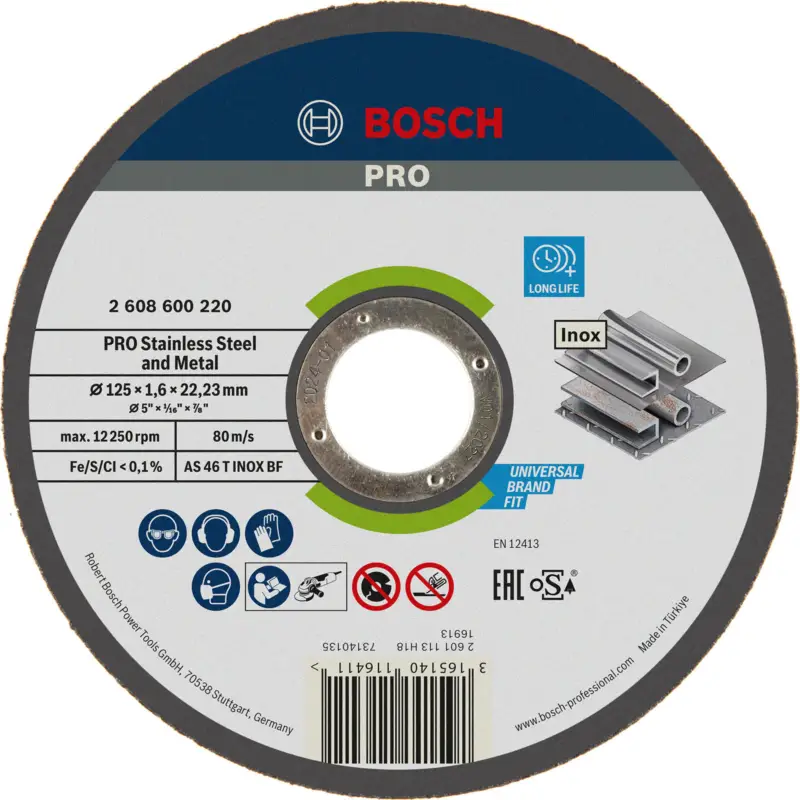 Bosch PRO Stainless Steel and Metal Trennscheibe 125 x 1,6 x 22,23 mm - 2608600220 Neue Kollektion