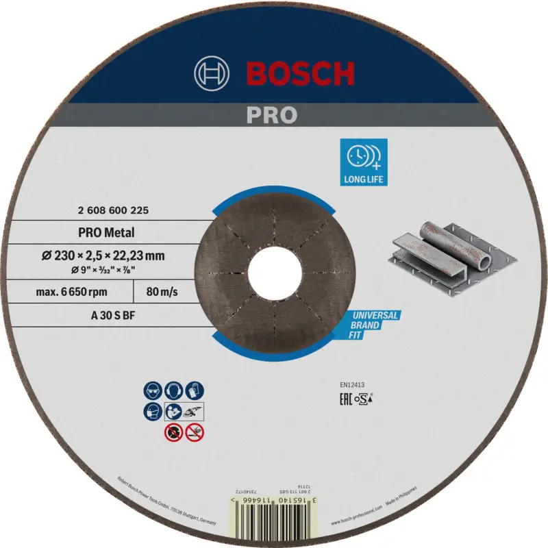 Top-Seller Bosch PRO Metal Trennscheibe 230 x 2,5 x 22,23 mm - 2608600225