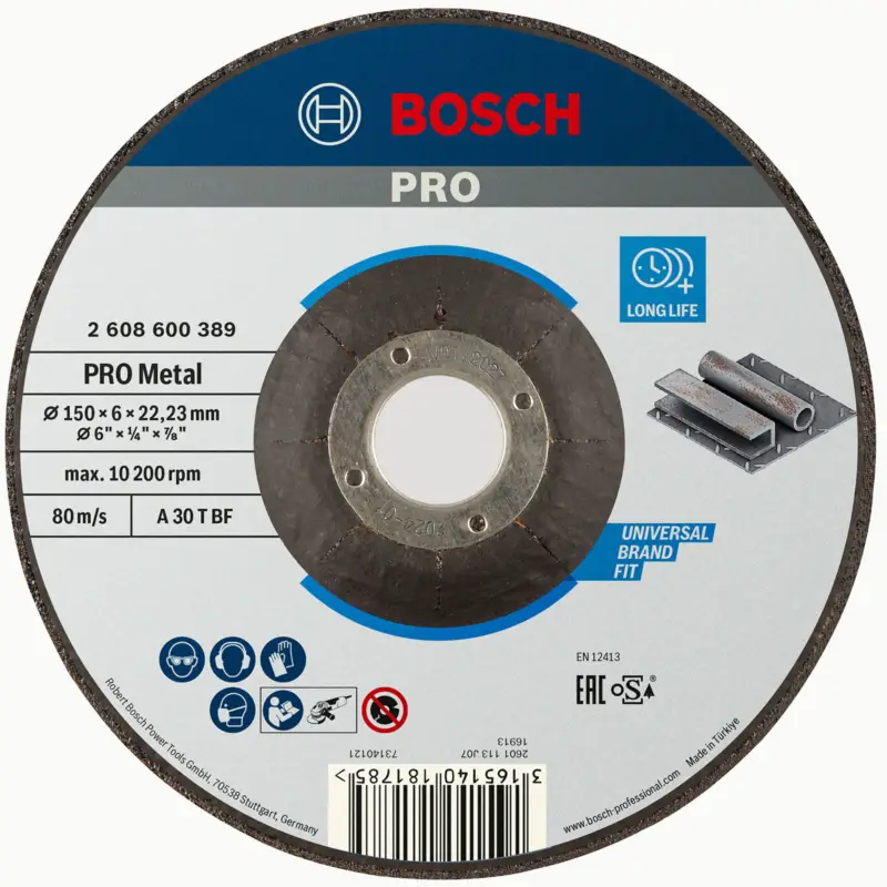 Bosch PRO Metal Schleifscheibe 150 x 6 x 22,23 mm - 2608600389 Preiswert
