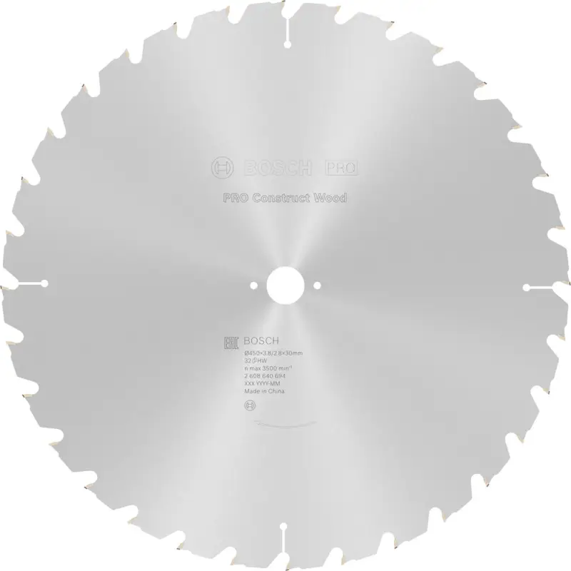 Zertifiziert Bosch PRO Construct Wood Kreissägeblatt 450 x 3,8 x 30 mm - 2608640694