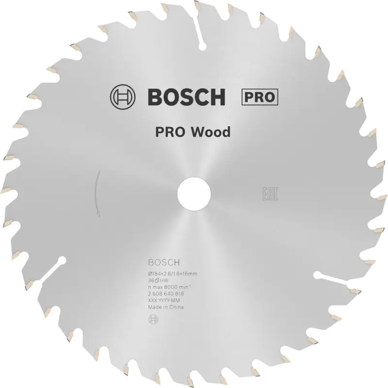 Bosch PRO Wood Kreissägeblatt 184 x 2,6 x 16 mm - 2608640818 Top-Angebot