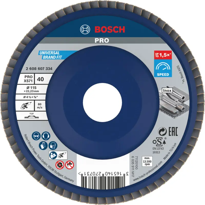 Schnäppchen Bosch PRO X571 Fächerschleifscheibe 115 mm G40 - 2608607334