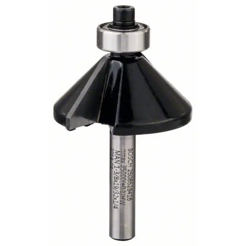 Bestpreis Bosch Fasefräser 1/4" Ø 34,9 mm B 13 mm L 14,7 mm G 56 mm 45° - 2608628416