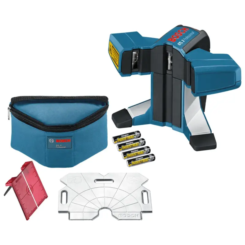 Wochenendangebot Bosch Fliesenlaser GTL 3 1,5 V / 4x Batterie inkl. Zubehör-Set - 0601015200
