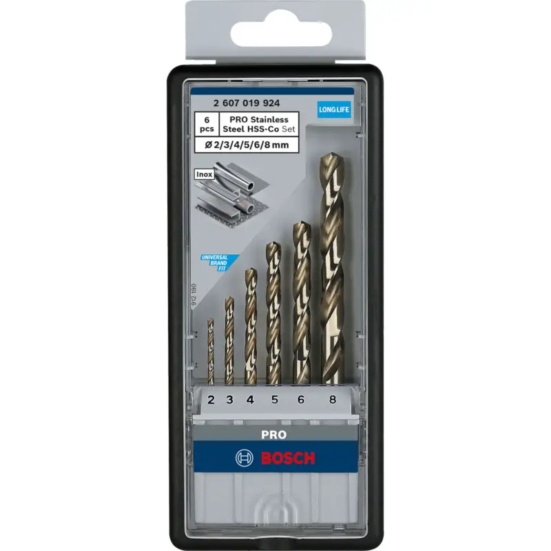 Markenprodukt Bosch PRO Stainless Steel HSS-Co Spiralbohrer-Set 6-tlg. - 2607019924