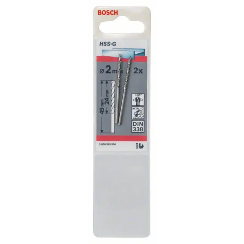 Billig Bosch 2x Metallbohrer HSS-G DIN 338 2 x 24 x 49 mm - 2608585908