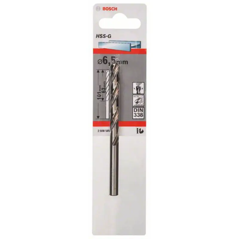 Bosch 1x Metallbohrer HSS-G DIN 338 6,5 x 63 x 101 mm - 2608585927 Neu Im Sortiment