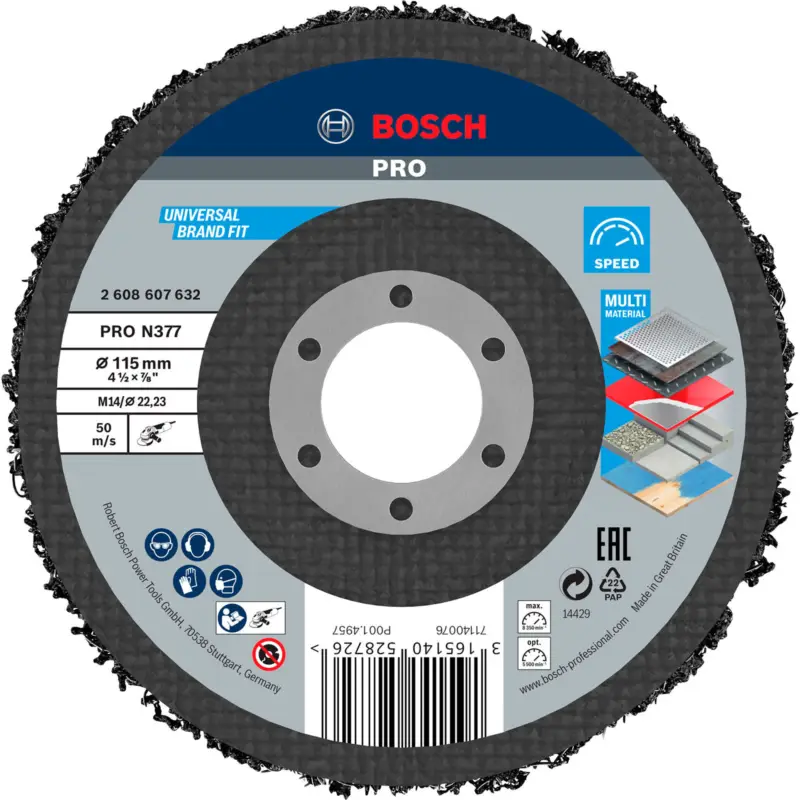 Bosch PRO N377 Multi Material Reinigungsscheibe 115 mm 22,23 mm - 2608607632 Abverkauf