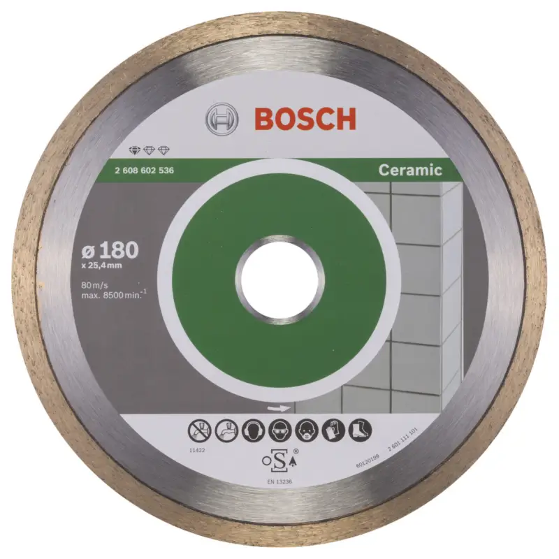 Angebot Bosch Diamanttrennscheibe Standard for Ceramic, 180 x 25,40 x 1,6 x 7 mm -2608602536