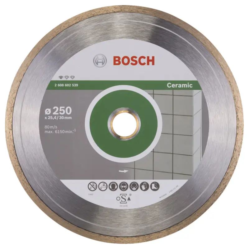 Top-Seller Bosch Diamanttrennscheibe Standard for Ceramic, 250 x 30+25,40 x 1,6 x 7 mm -2608602539