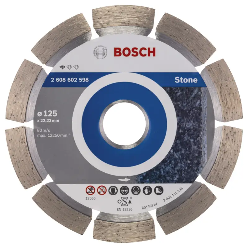 Bosch Diamanttrennscheibe Standard for Stone 125x22,23x1,6x10 mm 2608602598 Highlight